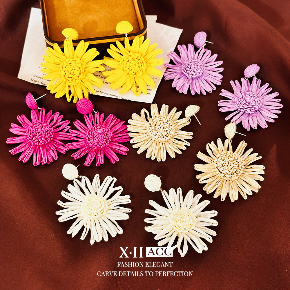 花朵簡約耳環－白色-花朵款實拍｜https://igowo.tw/