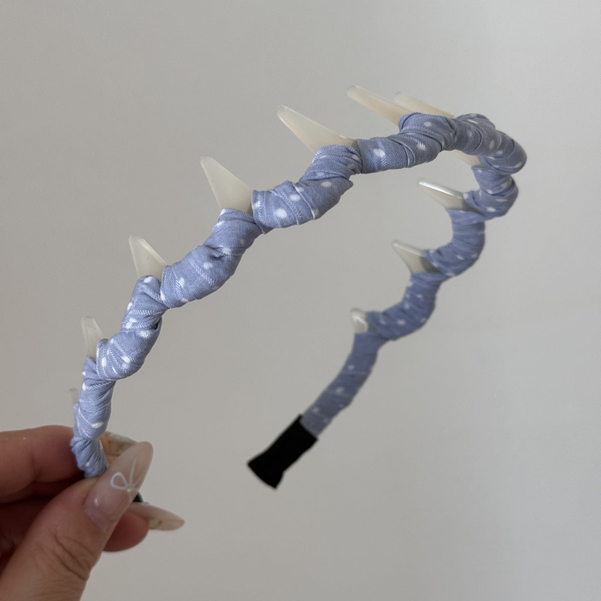 布面波點纏繞髮箍