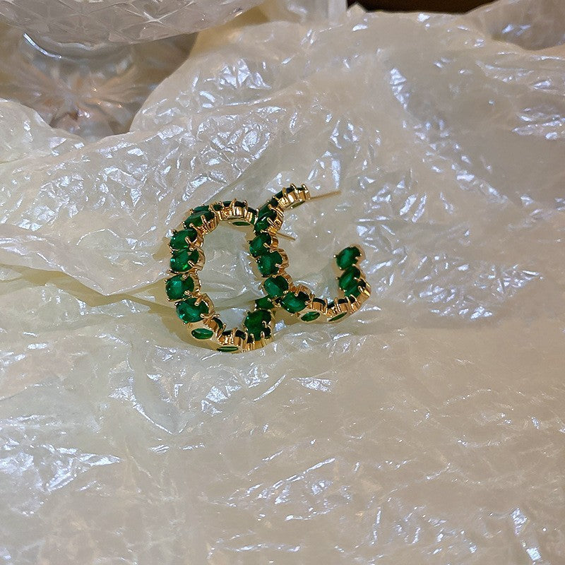 綠色珍珠蝴蝶復古耳環－細節特寫36｜https://igowo.tw/