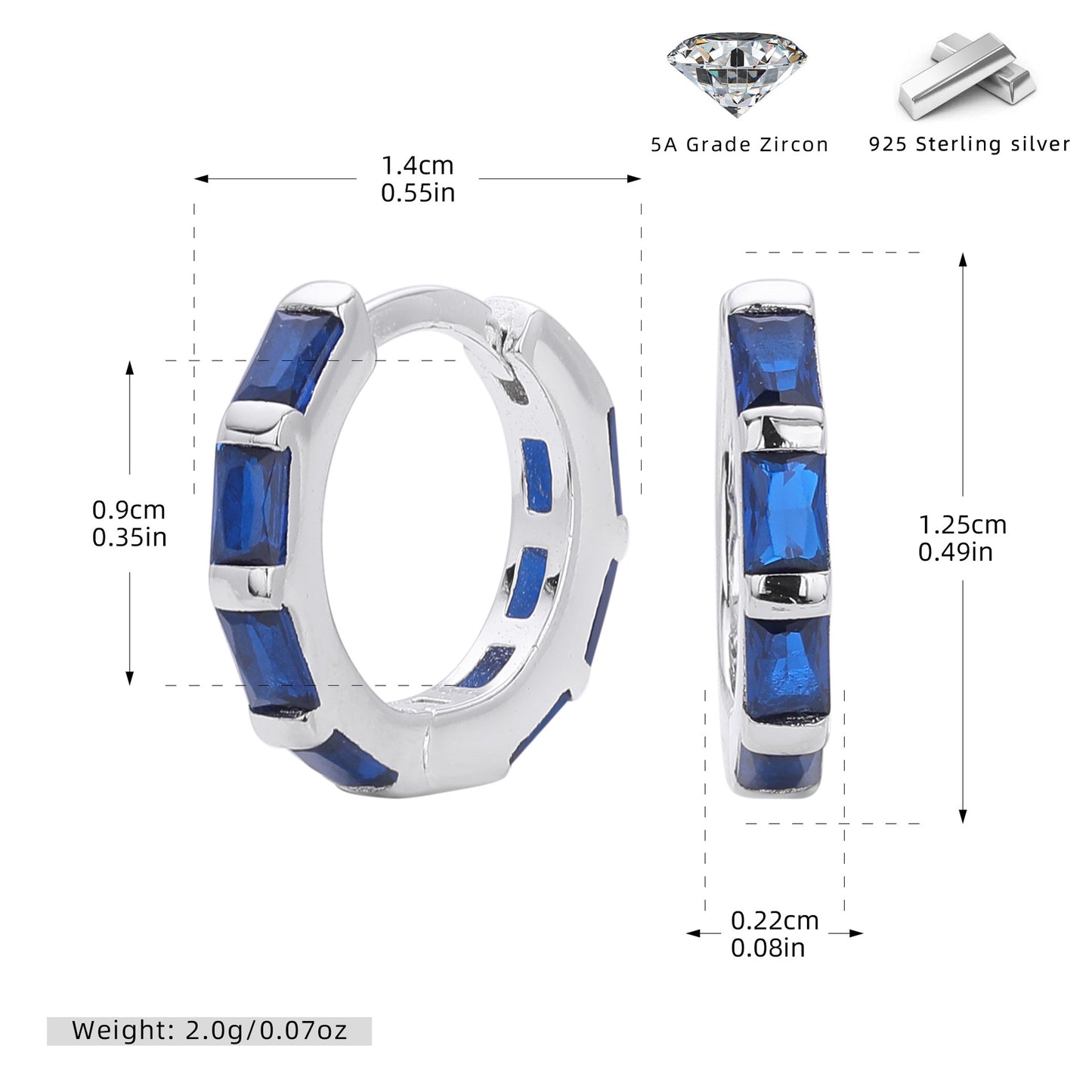 S925 新款耳環時尚多色方鋯圓形耳飾輕奢小眾高級感飾品