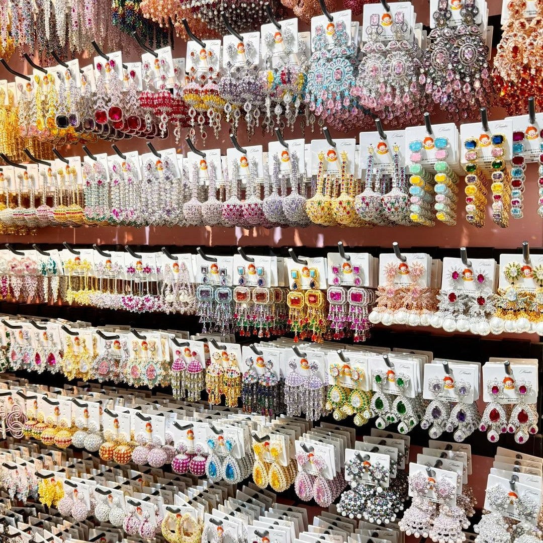 花朵流蘇鑲鑽耳環－商品主圖｜https://igowo.tw/