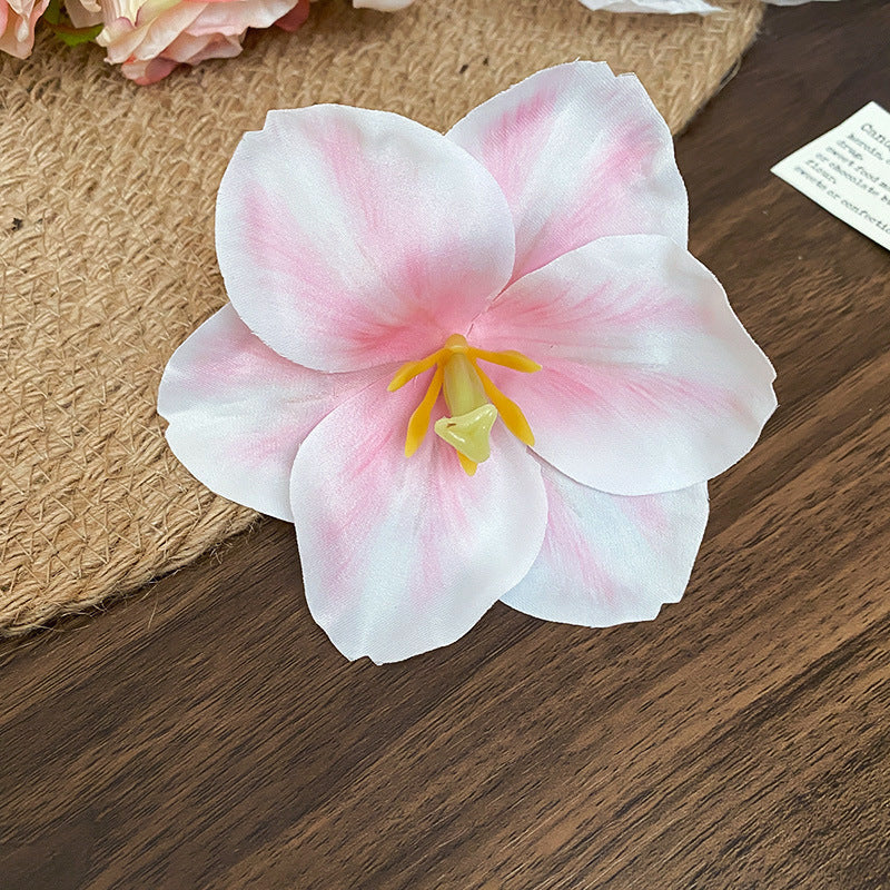夏日度假風花朵珍珠發夾超仙小清新甜美氣質鴨嘴夾碎發側邊劉海夾