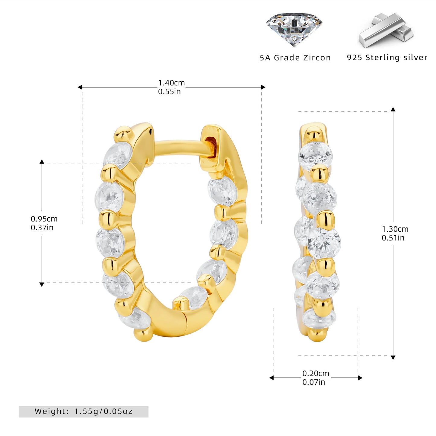 S925 耳環時尚鑲鋯圓形耳扣輕奢百搭小眾高級感耳飾品