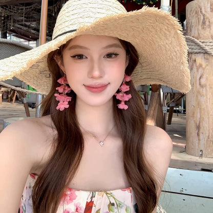 森系小清新花朵耳環