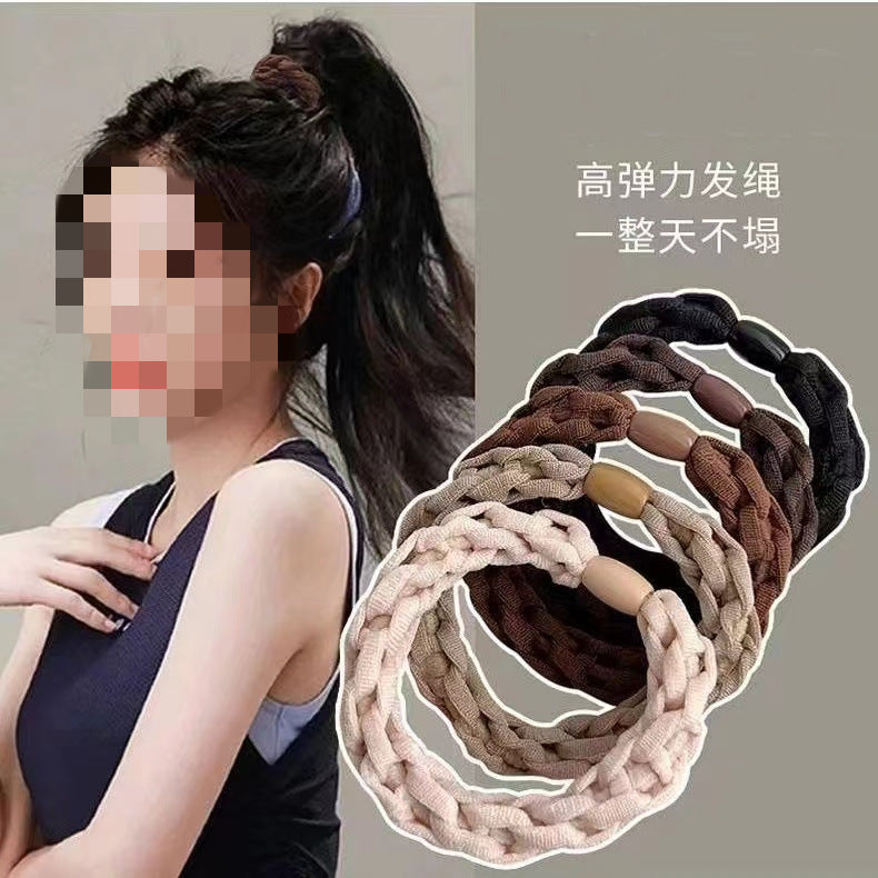 彈力繩鏤空髮圈－深咖1條款實拍｜https://igowo.tw/