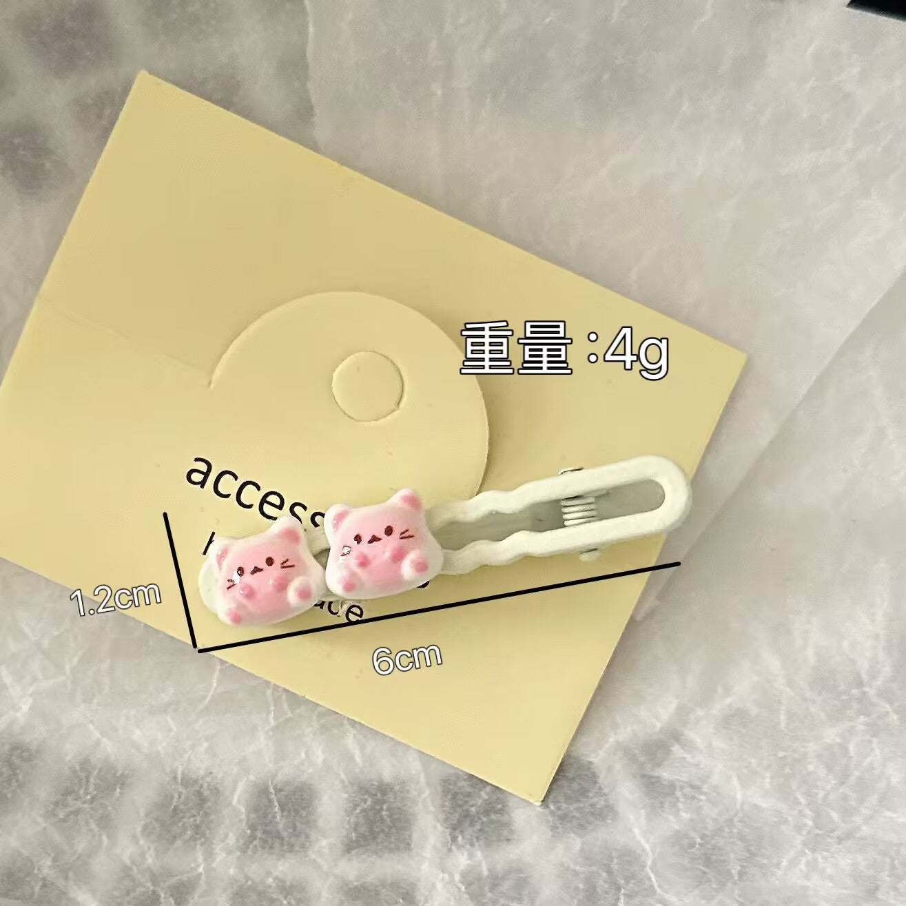 棕色貓咪波浪髮夾－深咖貓咪髮夾款細節2｜https://igowo.tw/