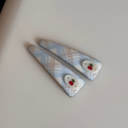 布面格紋大腸圈髮圈－細節特寫4｜https://igowo.tw/