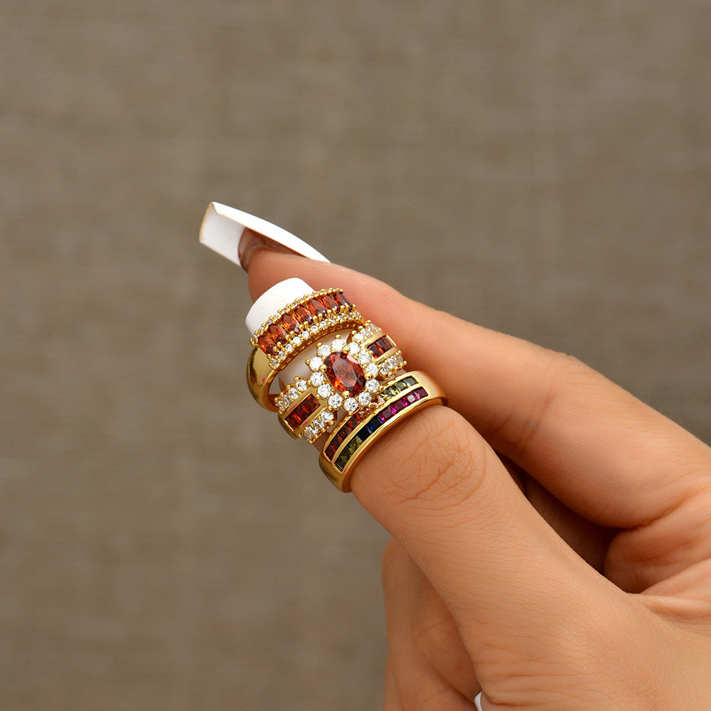 金色天然石可調式戒指－細節特寫2｜https://igowo.tw/