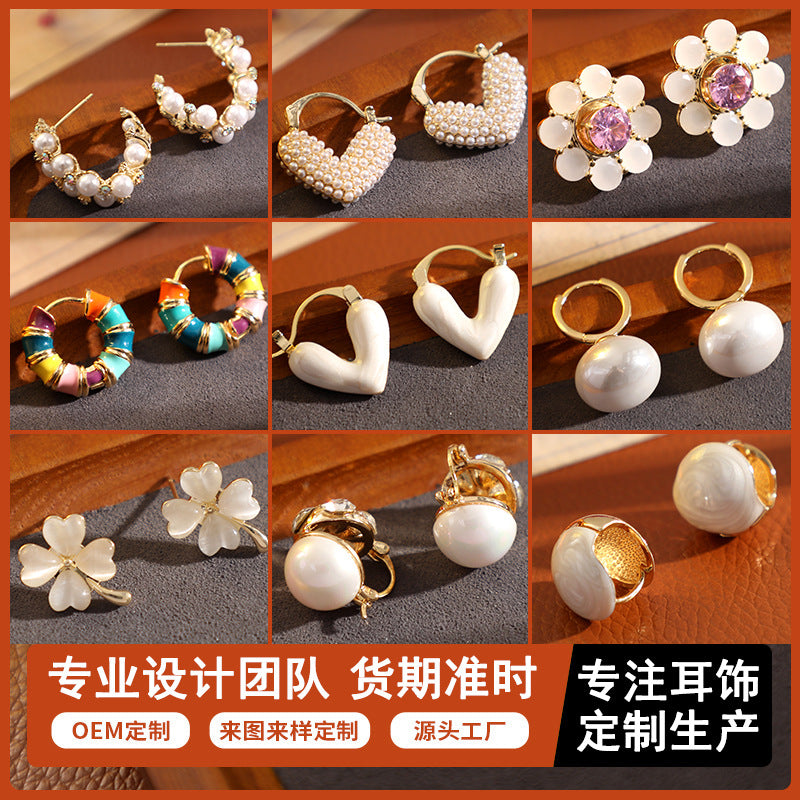 珍珠鋯石耳環－商品主圖｜https://igowo.tw/