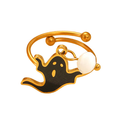 不鏽鋼南瓜垂墜戒指－細節特寫3｜https://igowo.tw/