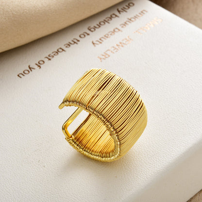 格紋不規則編織戒指