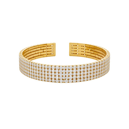 銀河閃耀~鑲鉆圓形多層開口手鐲輕奢高級感手環氣質晚宴精致手飾