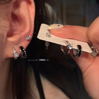 S925輕奢氣質鋯石耳釘