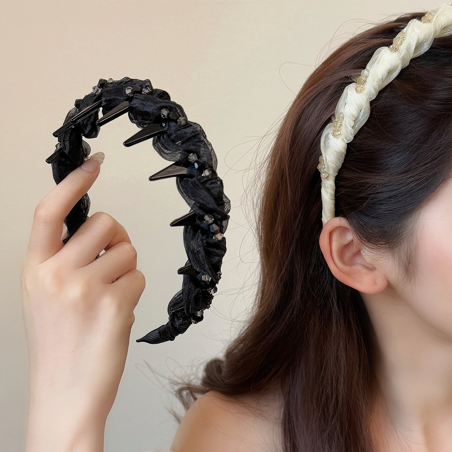 纏繞編織髮箍－商品主圖｜https://igowo.tw/