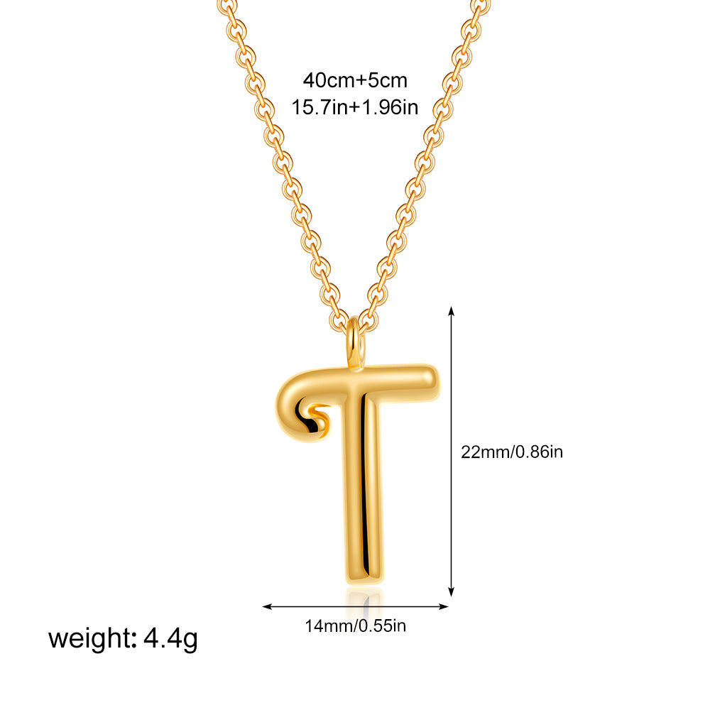 金色字母墜飾簡約項鍊－細節特寫21｜https://igowo.tw/