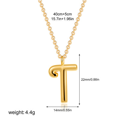 金色字母墜飾簡約項鍊－細節特寫21｜https://igowo.tw/
