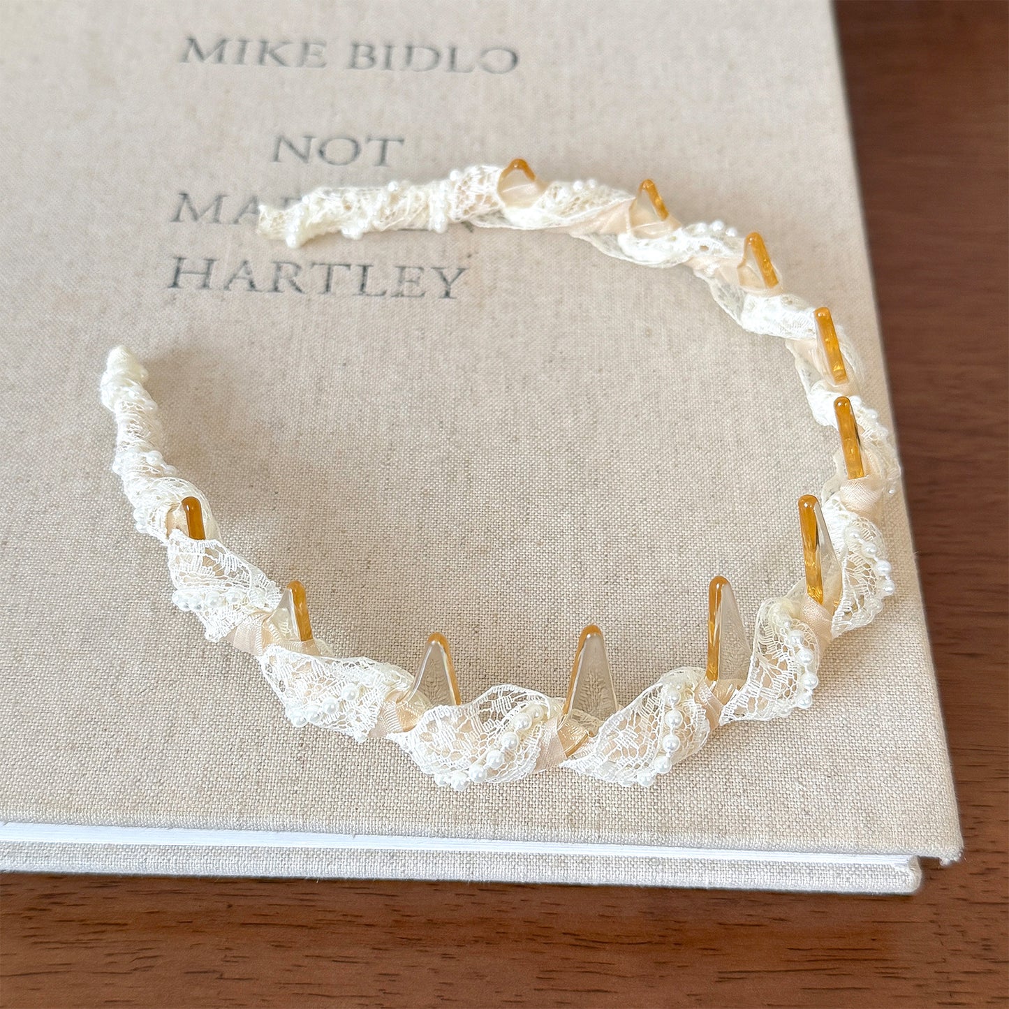 珍珠網紗纏繞髮箍