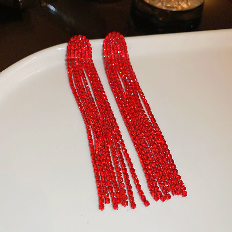 紅色花朵復古耳環－63#銀針-紅色款細節43｜https://igowo.tw/