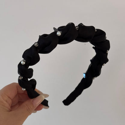 水晶珍珠纏繞髮箍