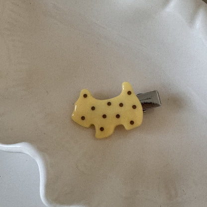 撞色小狗復古鯊魚夾