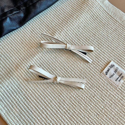 皮革蝴蝶結復古髮夾