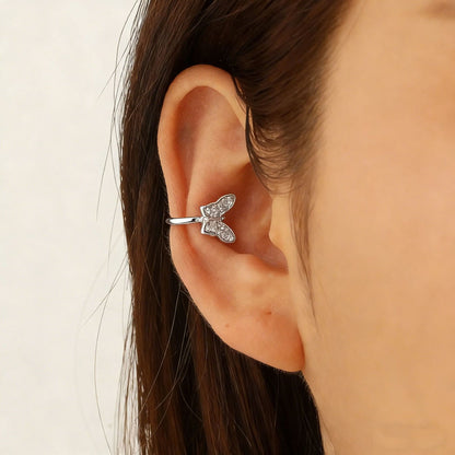 鋯石蝴蝶免耳洞耳夾－細節特寫9｜https://igowo.tw/