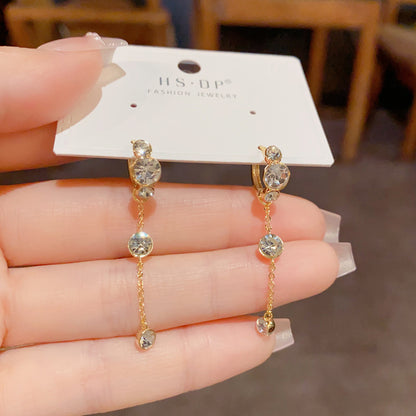 鋯石流蘇兩用耳扣－商品主圖｜https://igowo.tw/