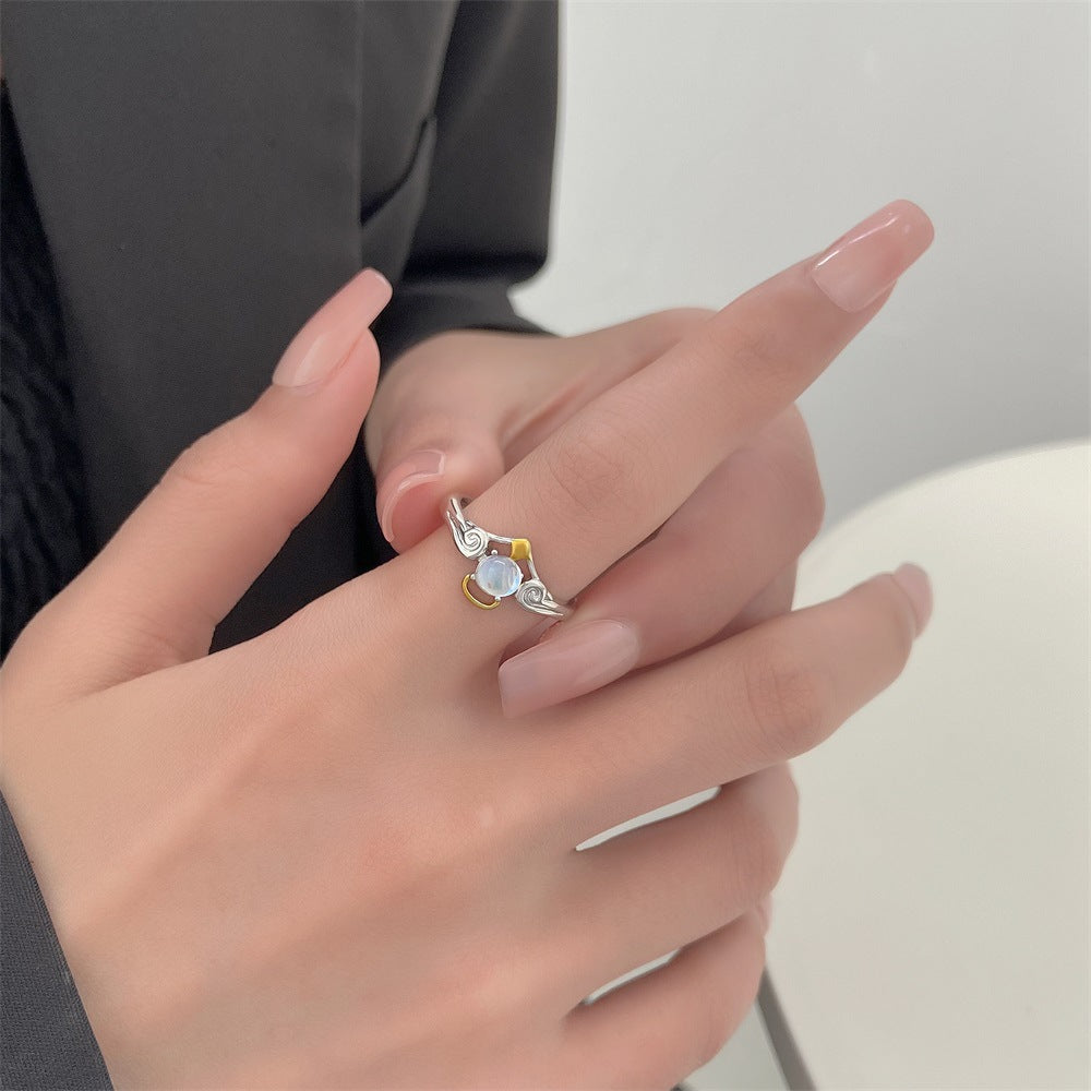 金屬天使翅膀復古戒指－白K（銅）款細節5｜https://igowo.tw/