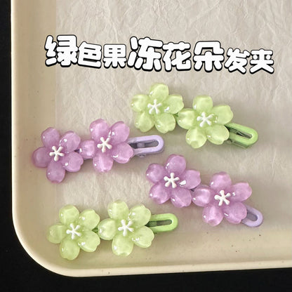 綠色花朵髮夾－商品主圖｜https://igowo.tw/