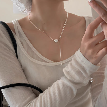 S925貝母愛心多層項鍊－商品主圖｜https://igowo.tw/