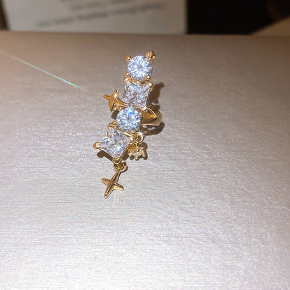 璀璨芒星~閃亮鉆石耳夾女無耳洞輕奢風耳骨夾輕奢高級感百搭耳飾