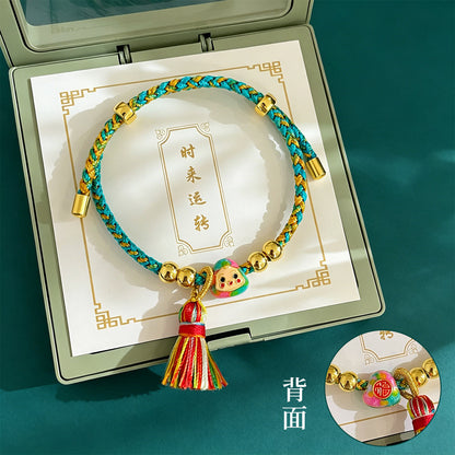 新款端午節五彩繩手鏈粽子掛件手繩小眾時尚百搭手環氣質手飾批發