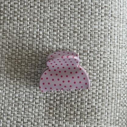 粉色鋯石波點簡約髮夾