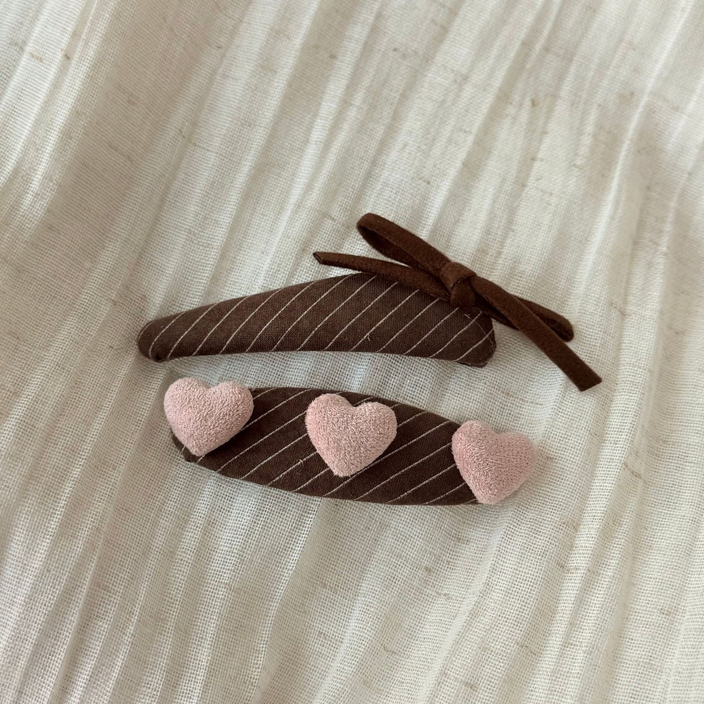 格紋蝴蝶結髮夾