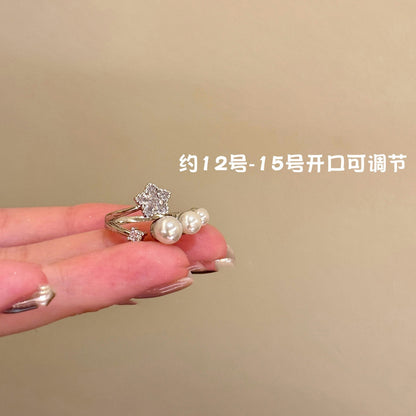 鋯石三角形可調式戒指