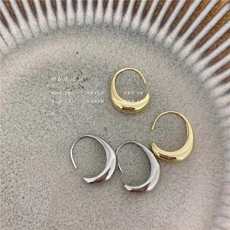 金屬水滴C形耳環