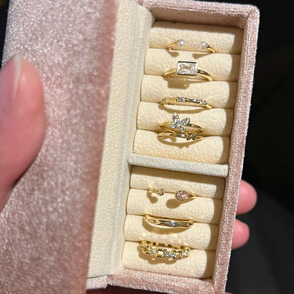 珍珠蝴蝶竹節戒指－商品主圖｜https://igowo.tw/