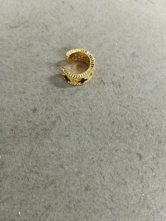 琺瑯鋯石花朵簡約耳夾