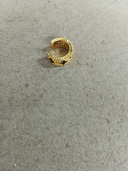 琺瑯鋯石花朵簡約耳夾