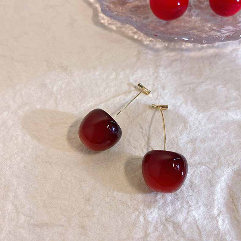 紅色長版復古耳環－商品主圖｜https://igowo.tw/