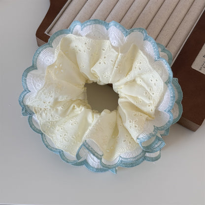 蕾絲大腸圈刺繡髮圈