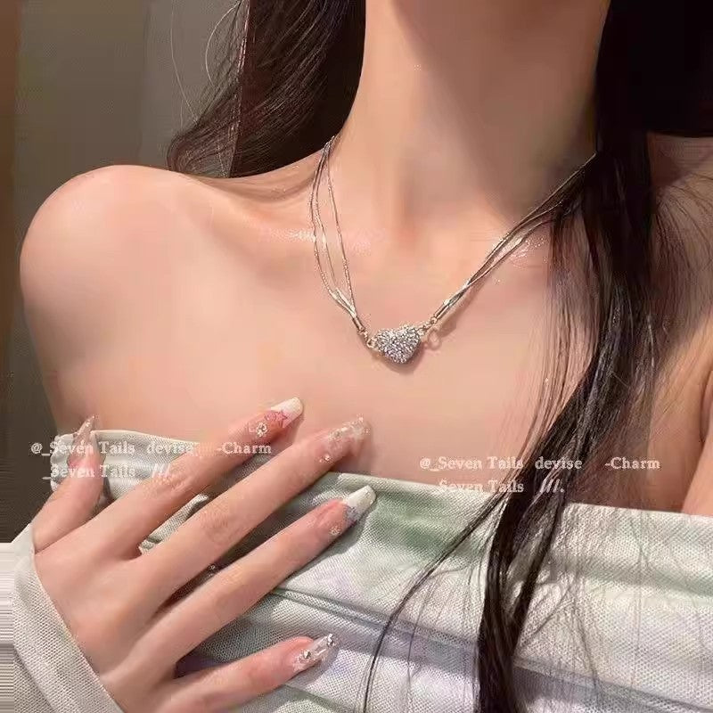 輕奢高級感滿鉆愛心項鏈