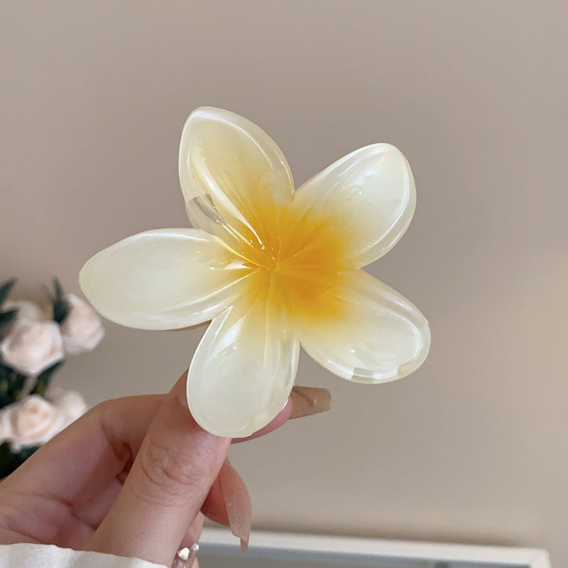 珍珠網紗花朵髮夾