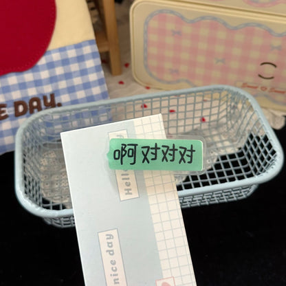 綠色文字簡約髮夾
