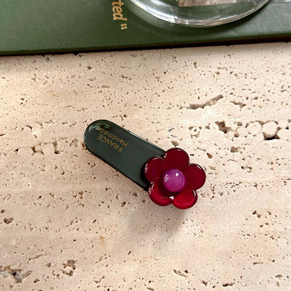 彩色醋酸板材花朵髮夾