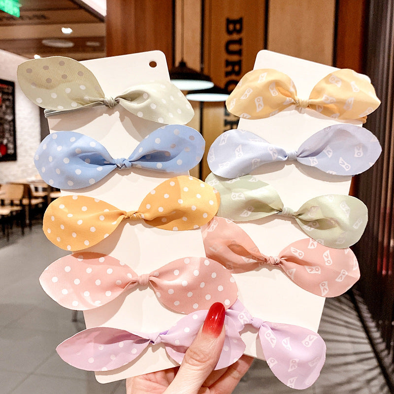 布面兔子髮圈－商品主圖｜https://igowo.tw/
