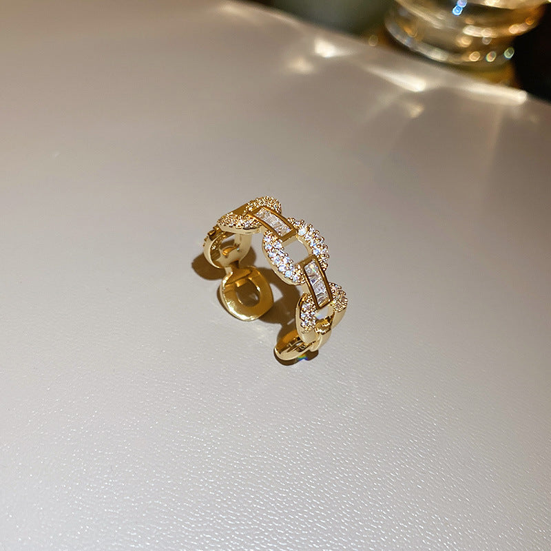 鋯石愛心可調式戒指