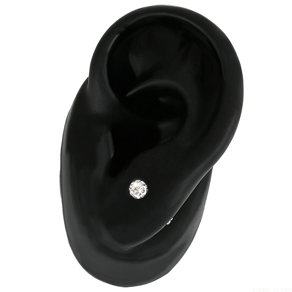 鋯石圓珠鑲鑽耳釘