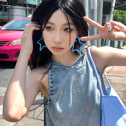 銀針亞克力星星耳環多巴胺甜美氣質耳釘耳圈簡約耳飾設計感小眾女