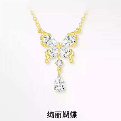 鋯石蝴蝶項鍊－商品主圖｜https://igowo.tw/